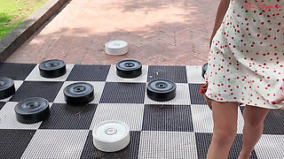 Hot Stepmother Provokes Her Naïve Stepbrother During a Walk in the Park. When They Get Home the Woman Wants His Cock