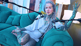 I talk about O - Overcome - ASMR podcast SFW talking goth skinny girl dreadlocks tattoo model inked girl