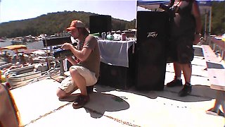 hot girls earning beads by flashing tits and pussy
