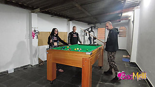 Playing Naked Pool with My Boyfriend and My Father-in-law