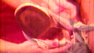 Vintage Red-tinted Lesbian Classic with Retro Bedroom Lovers