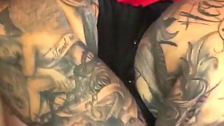 Tattooed Slut Blows Multiple Cocks in Car and Gets Her Face Covered in Cum