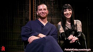 Tattooed mistress torments balls