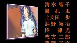 Cock sucking anime cutie swallows a big load
