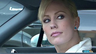 Gorgeous Blonde Milf Fingers Depraved Stunner in Park