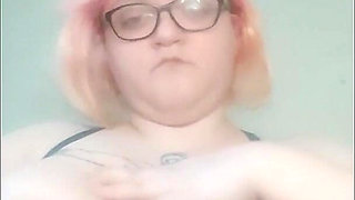 Amputated Fat BBW Playing with Her Huge Tits - Amateur Slow Motion