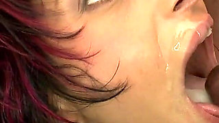 Filthy Brunette Blows in Bathroom Gangbang and Gets Facial Cum