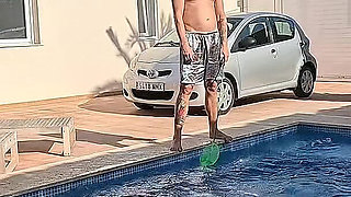 Wild Step Stepsister Dry Humps Me in the Pool