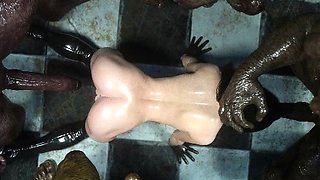 3D Busty Babes Gangbanged by Orcs!