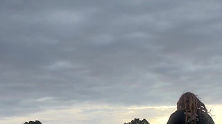 Showing My Body and Having Fun Saying Things in the Evening in an Empty Lake