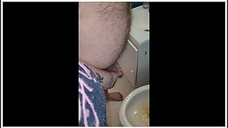 Teacher And Student Morning Pee. Teacher Helps Student