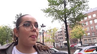 German Scout - Curvy Latina Teen with Glasses Esperanza Del Horno Pick up for Casting Fuck