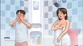 Summertime Saga - Gameplay - Roleplay - Debbie Shower Scenes and Mutual Masturbation