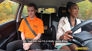 Fake Driving School - When Asia Rae Goes for a Lesson She Settles for Some White Cock