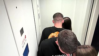 I Fuck my Girlfriend in the Elevator and a Neighbor Catches