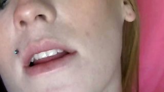 Blonde pregnant slut masturbating with tiny vibrator
