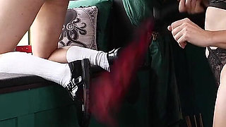 The Exposure Punishment Slave Mila's Collaring and Humiliation, as Pure Lucie Flogs Her Bare Bottom and Pumps Her Tits