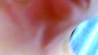 POV skinny girl gets licked and fucks girlfriend with strap on