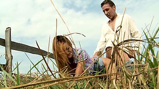 Rough Outdoor Anal for Ginger Girl by White Monster Cock Guy