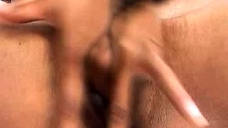 Skinny brunette MILF sucks and fucks a big cock