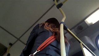 Gostosa no bus de legging