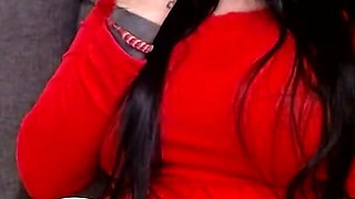 Lady in Red Smoking Cougar