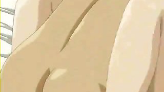 Engaging hentai minx showing large tits and getting petite