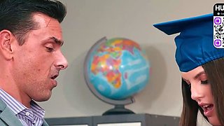 Blue cap scholar performs super hot spunk swallow