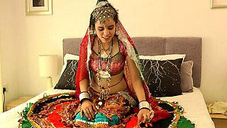 Charming Indian College Girl Jasmine In Gujarati Garba Dress