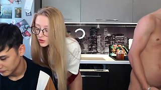 Amateur blonde teens cock sharing threesome fuck