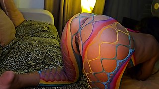 Hard Anal Masturbation with a Big Dildo and Creampie