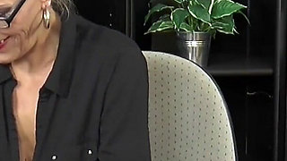 Stunning MILF with big boobs gets anally fucked in secretary room