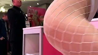 Brunette lesbians in nylons masturbate