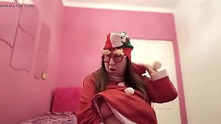 Veronica Rossi Official Italian Granny Solo Christmas Masturbation with Saggy Tits