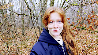 A Lost Clip of a Stepsister Giving a Blowjob in the Woods While Their Parents Are Nearby Picking Berries