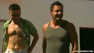 Claudia Antonelli meets two guys at the pool