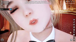 Blonde Anime Girl Footjob
