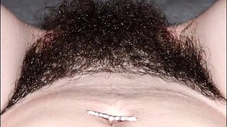 Bushy Girl's Pussy - Close-Up View