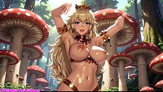 Princess peach dance in forest, Ai animation