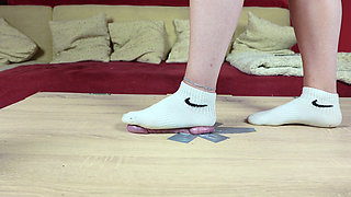 Cockbox CBT and Cock Trampling in Dirty Socks, Femdom Jozi Trample