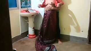 Desi Sister-in-law Was Working When Suddenly the Brother-in-law Started Leaving From Behind