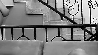 Classic Sexy Blondes Get Naked and Bang on a White Leather Couch