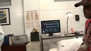 Brunette doctor wants to taste his big black dick