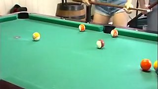 A very interesting game of pool