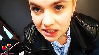 Horny Teen Blowjob and Cumshot in Store - Anja Amelia