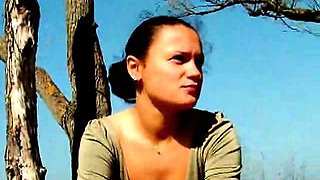 Enticing brunette amateur wife Dasha flashing pink quim