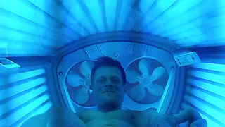 Cum monster in tanning bed