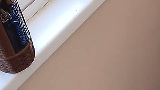 Blonde Mature Woman Gives Amazing Balcony Blowjob and Swallows Cum
