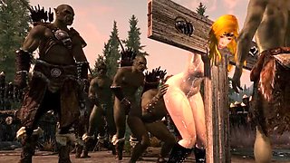 Skyrim 3D Game Sex - Caitlyn Punished By Orc