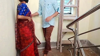 The brother-in-law thoroughly enjoyed Bhabhi's chutney; to avoid being seen, he fucked her in the ass on the staircase.